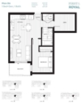 First and Royal Plan D6 1 bed+DEN+1 bath