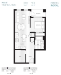 First and Royal Plan D 1 bed+DEN+1 bath
