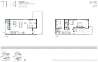 ONE Water Street Plan TH4 Townhome4 3 bed+2