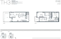ONE Water Street Plan TH3 Townhome3 3 bed+2