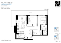The City of Lougheed - Tower THREE Plan BB2 2 bed+Den+ 1