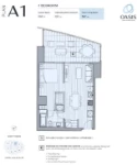 Oasis at Concord Brentwood | West Tower Plan A1 1 bed+1 bath