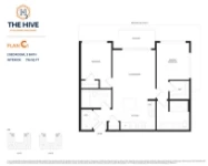 The Hive at Willoughby - Phase 2 Plan C1 2 bed+2 bath