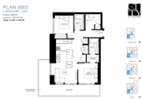 The City of Lougheed - Tower THREE Plan BB3 2 bed+Den+ 1