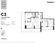The Amazing Brentwood - Tower 5 Plan C2 3 bed+2 bath