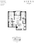 SIENA The Heights Plan D1 2 bed+2 bath