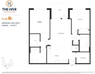 The Hive at Willoughby - Phase 2 Plan D3 2 bed+DEN+2 bath