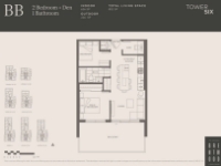 The Amazing Brentwood - Tower 6 Plan BB 2 bed+DEN+1 bath