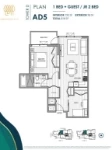 Park Residences II Plan AD3 1 bed+Guest JR 2 bed
