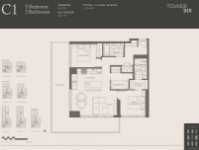 The Amazing Brentwood - Tower 6 Plan C1 3 bed+2 bath