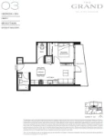 The Grand on King George Plan 03 1 bed+DEN+1 bath