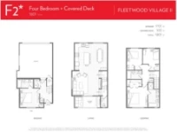 Fleetwood Village II Plan F2 4 bed+Covered Deck+ 3 bath