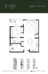 Arcadia Plan E 1 Bedroom + Den 1 Bathroom