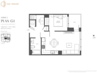 Sun Towers Two Plan G1 1 bed+DEN+ 1 bath