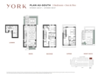 York Plan A2-South 3 Bedroom + Den & Flex