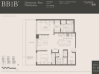 The Amazing Brentwood - Tower 6 Plan BB1B 2 bed+DEN+2 bath