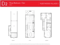 Fleetwood Village II Plan D2 3 bed+DEN+2 bath