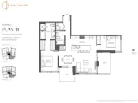 Sun Towers Two Plan H 2 bed + 2 bath