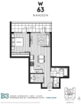 W63 Mansion Plan B3 Urban 2 bed+DEN+1 bath