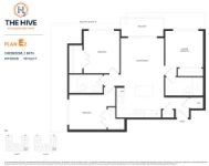 The Hive at Willoughby - Phase 2 Plan E2 3 bed+2 bath