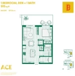 ACE on the Drive Plan B 1 bed+1 bath