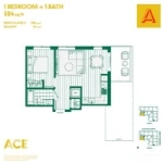 ACE on the Drive Plan A 1 bed+1 bath