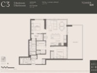 The Amazing Brentwood - Tower 6 Plan C3 3 bed+2 bath