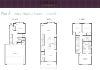Oakley Willoughby Plan E 4 bed+2 Powder+2 bath