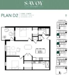 Savoy on Clement Plan D2 2 bed +2 bath