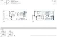 ONE Water Street Plan TH2 Townhome2 2 bed+DEN+2