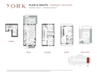 York Plan A-South 3 Bedroom + Den & Flex