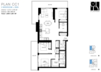 The City of Lougheed - Tower THREE Plan CC1 3 bed+Den+1