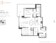 Sun Towers Two Plan C1 2 bed+DEN + 2 bath