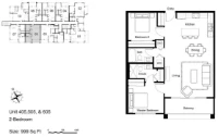 Pacific Trilogy Phase III Unit 405,505,605 2 bed+2 bath