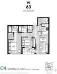 W63 Mansion Plan C4 2 bed+DEN+2 bath